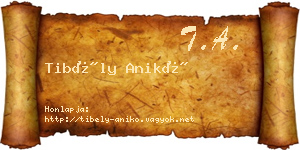 Tibély Anikó névjegykártya